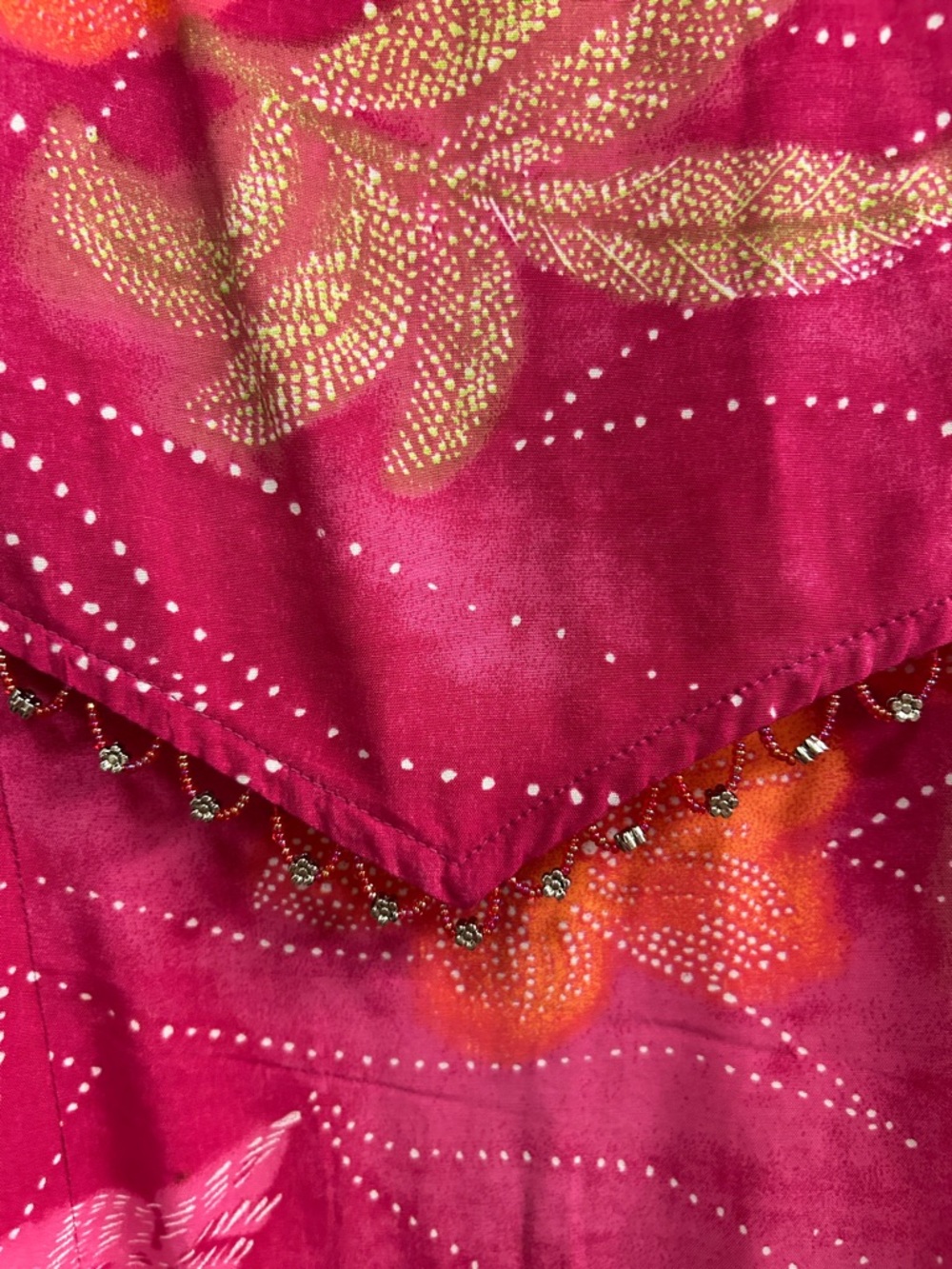 Vintage/Retro CDC Pink and Orange Printed Rayon Dress - Picture 3 of 5